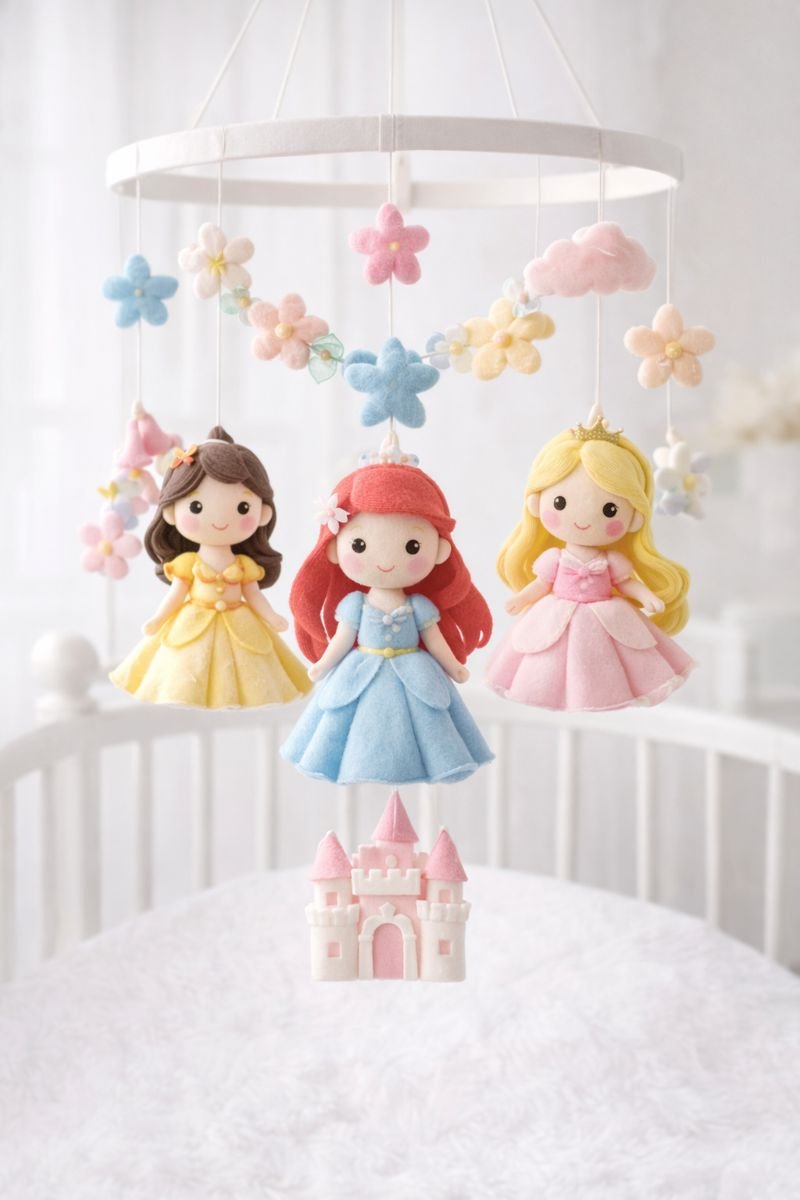 Móbile de berço em feltro